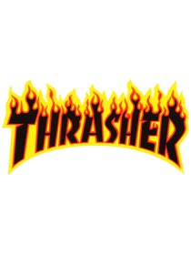 Thrasher Flame Logo Medium Sticker Black/Yellow