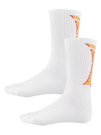 Thrasher Flame Crew Socks White