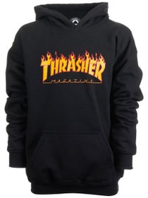 Thrasher Flame YOUTH Hoodie Black