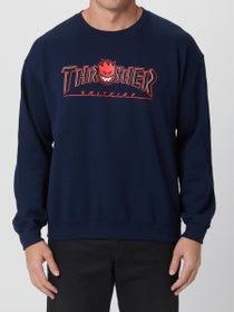 Thrasher x Spitfire Bighead Outline Crewneck Navy