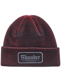 Thunder Script Patch Beanie Black/Red/Silver