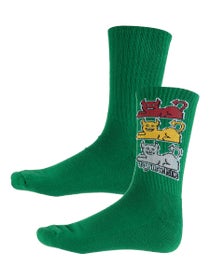 Toy Machine Triple Cat Crew Socks Green