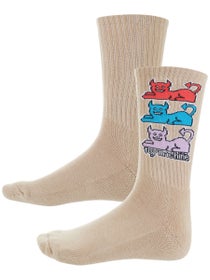 Toy Machine Triple Cat Crew Socks Tan