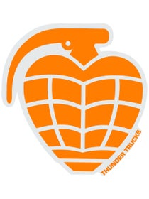 Thunder Die Cut Grenade Sticker Orange/White