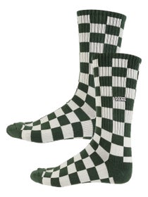 Vans Checkerboard Crew Socks Oil Green