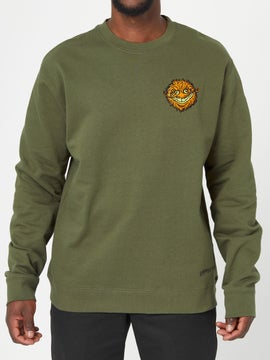 Antihero Grimple Embroidered Crewneck Sweatshirt (Army Green)