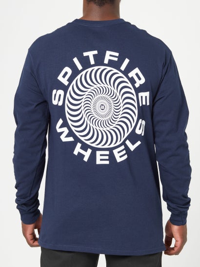 SPITFIRE Fire Pattern Surf Skate T-Shirt Men's L size cotton black type Vintage Second Hand main image 1