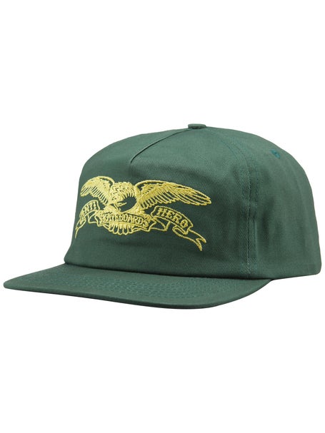 Anti Hero Basic Eagle Snapback Hat\Dark Green/Yellow