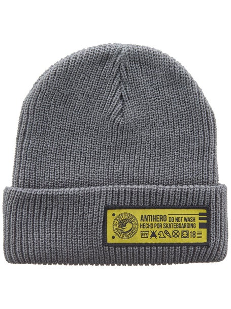 Anti Hero Hecho Por Skate Beanie\Charcoal/Yellow