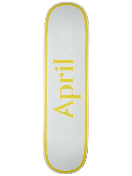 April OG Logo Yellow/White TWIN TIP Deck 8.25 x 31.92