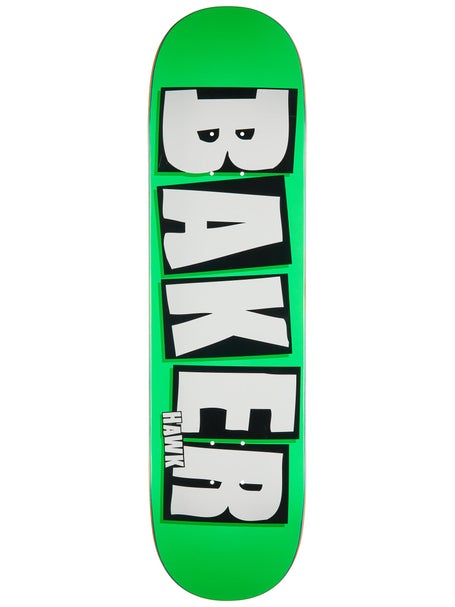 Baker Hawk Brand Name Neon Green B2 Deck 8.5 x 32.5