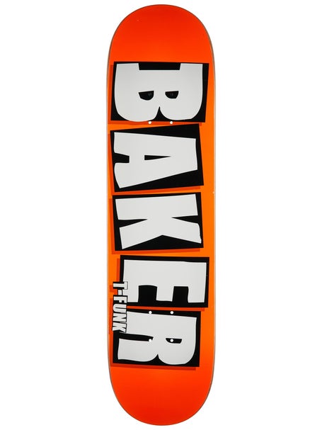 Baker T-Funk Brand Name Neon Orange B2 Deck 8.25x32.25