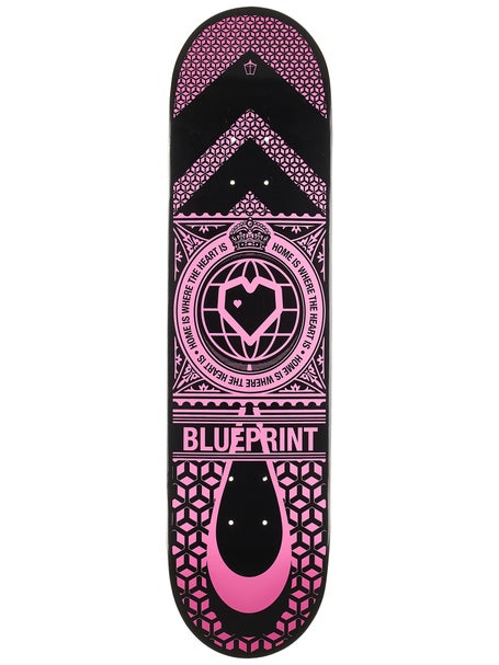 Blueprint Home Heart Black/Pink Deck 7.75 x 31.5