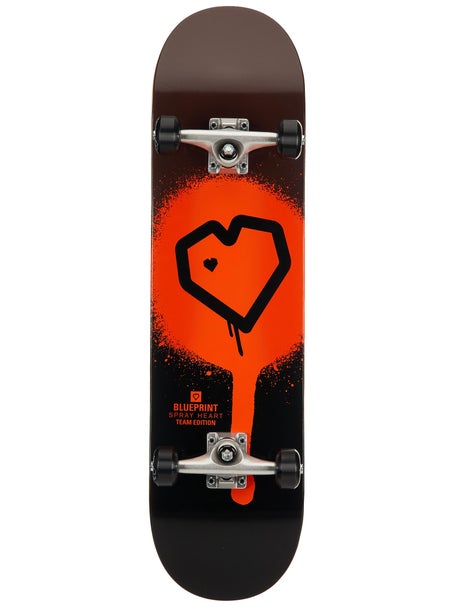 Blueprint Spray Heart Black/Orange Complete 8.25 x 31.5