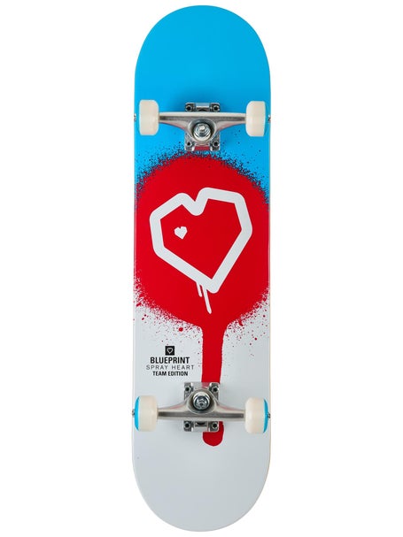 Blueprint Spray Heart Blue/Red/White Complete 8.25 x 32