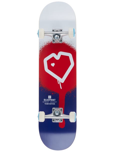 Blueprint Spray Heart Red/Blue Complete 7.75 x 31.12