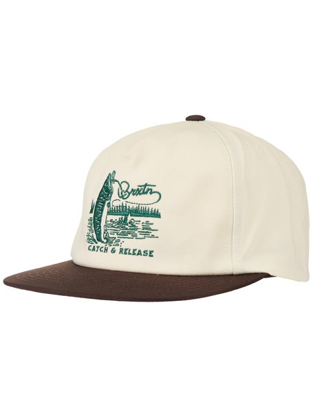 Brixton Catch And Release Snapback Hat\Off White/Brown