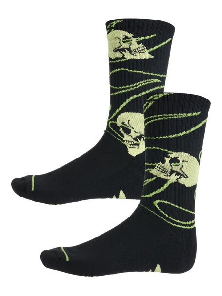 Creature Spiral Skull Crew Socks\Black
