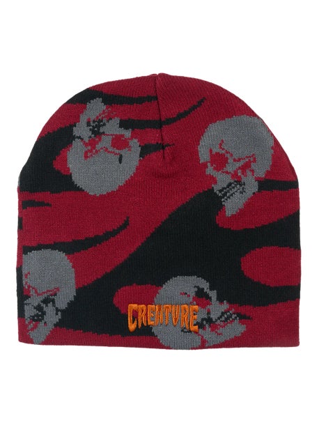 Creature Spiral Skull Beanie\Maroon/Black