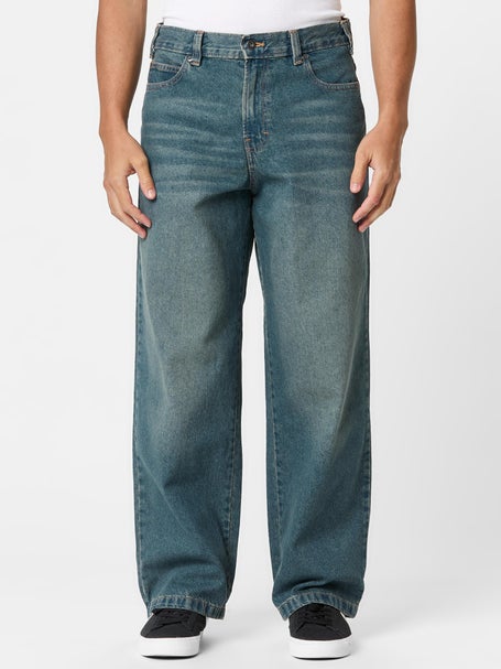 Dickies Hilham Loose Fit Jeans Khaki Tinted Blue Skate Warehouse