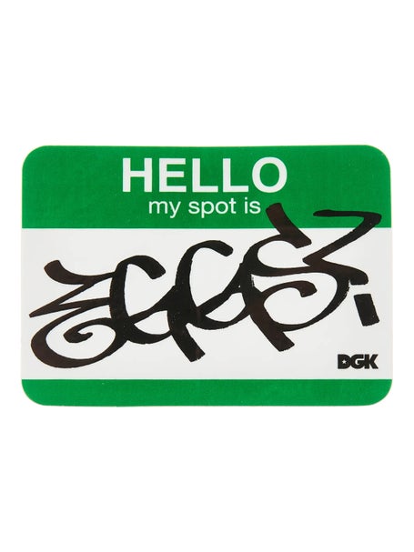DGK Hello...My Spot Is Eggs Sticker
