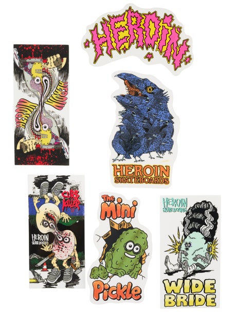 Heroin Merged Stickers 6 pack