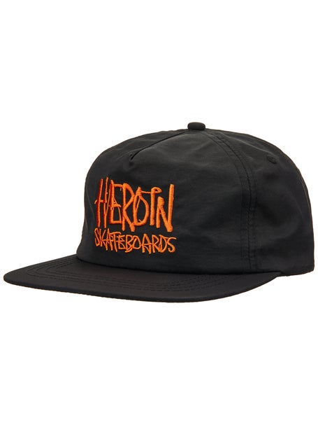 Heroin Script Nylon Snapback Hat\Black/Orange