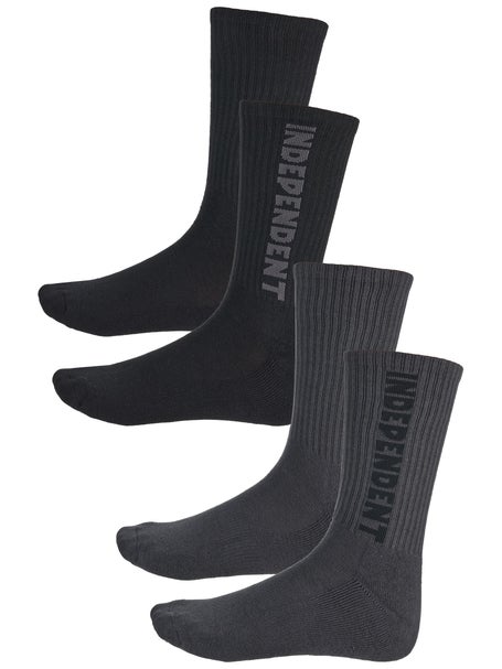 Independent Baseline 2-Pack Socks\Black/Charcoal