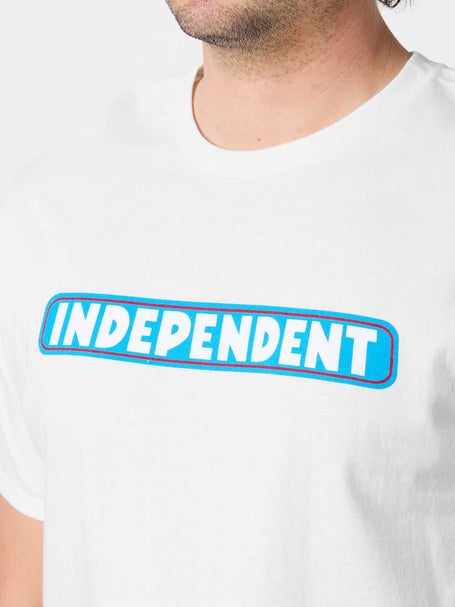 Independent Bar Logo T-Shirt\White/Blue