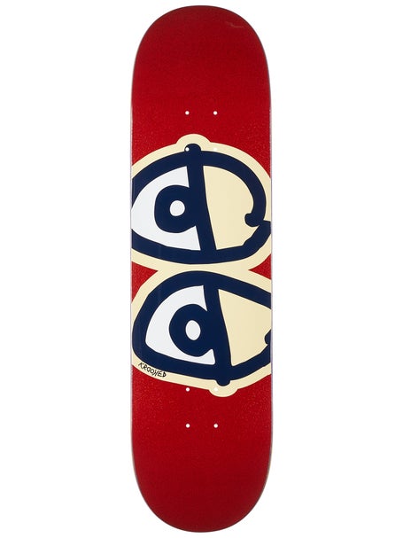 Krooked Eyes Red Glitter Fleck TRUE FIT Deck 8.25x31.5