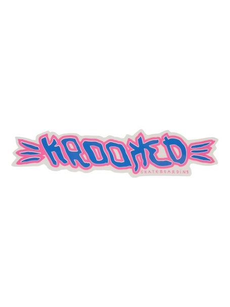 Krooked Brush Script Sticker Blue/Pink