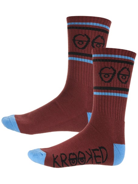 Krooked Eyes Socks\Dark Red/Blue/Black