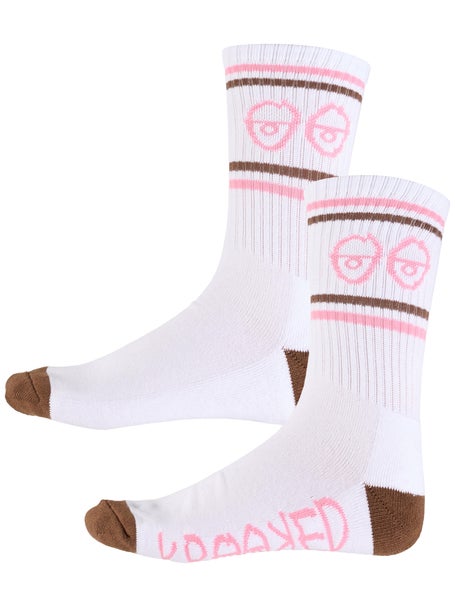 Krooked Eyes Socks\White/Brown/Pink