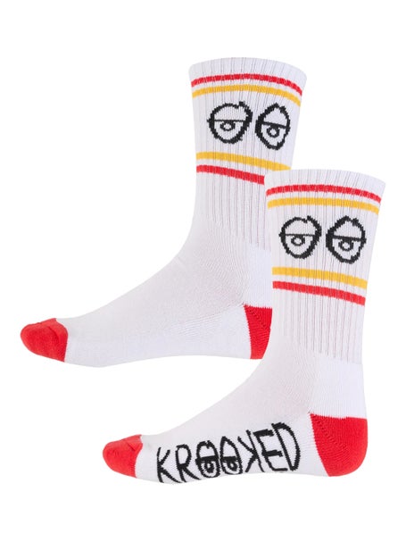 Krooked Eyes Socks\White/Red/Navy