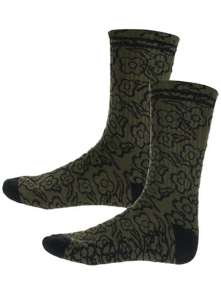 Krooked Multi Flowers Socks\Olive/Black