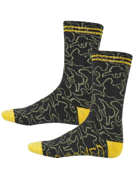 Krooked Multi Birds Socks\Black/Olive/Yellow