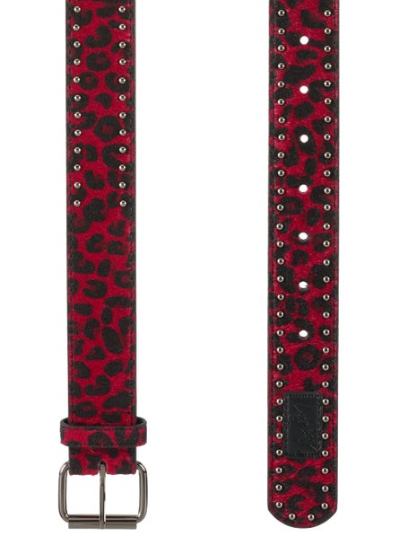 Loosey Cheetah Rivet Belt\Burgundy
