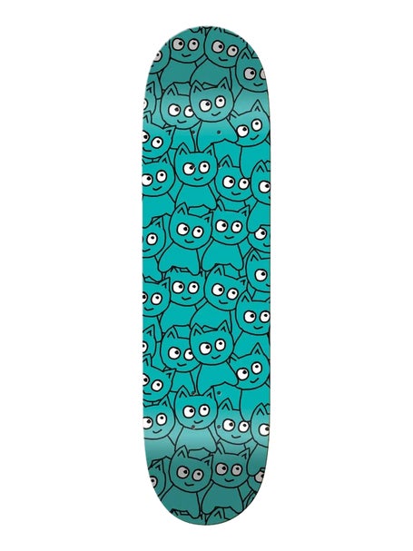 Meow Sticker Pile Teal Deck 8.0 x 31.8