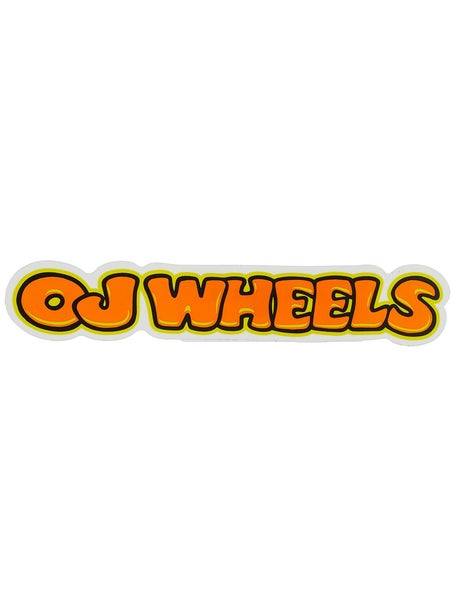 OJ Wheels Bubble Letter 6 x 1 Sticker Orange