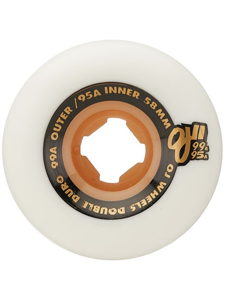 OJ Double Duro 99a/95a Wheels\White/Gum