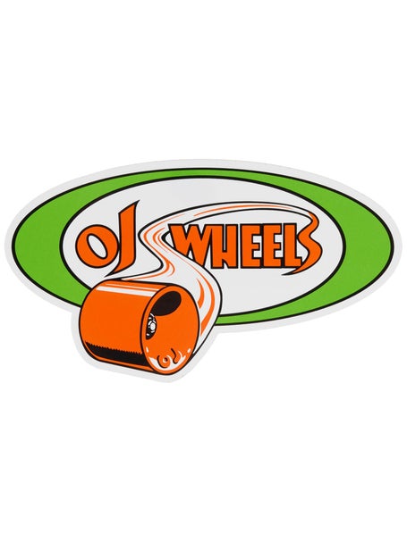 OJ Wheels Retro 5 Sticker\ reen/Orange