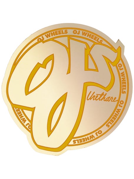 OJ Wheels Gold 3.5 x 3.5 Sticker