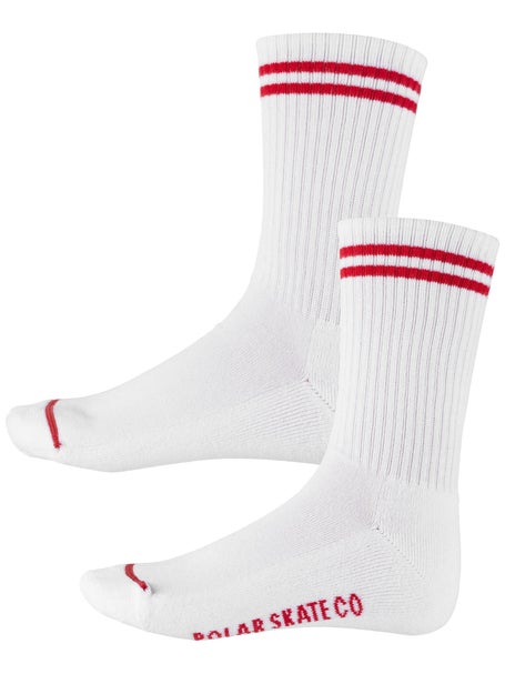 Polar Rib 2 Stripes Socks\White/Cherry