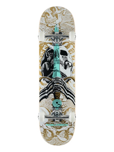 Powell Peralta Skull & Sword Wht/Gold Complete 8x31.45