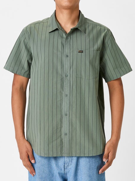 RVCA Dayshift Workwear Stripe Woven Shirt\Sage Leaf