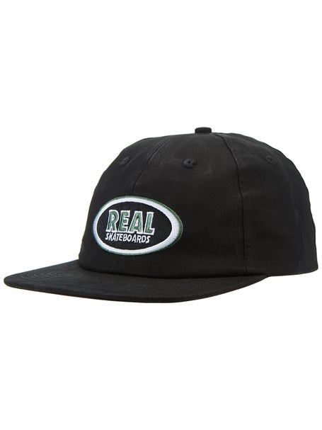 Real Oval Embroidered Strapback Hat\Black/Green