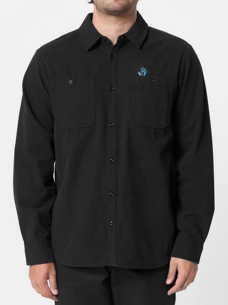 Santa Cruz Screaming Hand Utility L/S Button Up Black | Skate 
