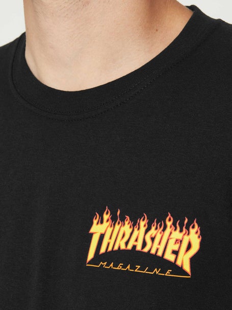 Santa Cruz Thrasher Flame Dot T-Shirt - Black