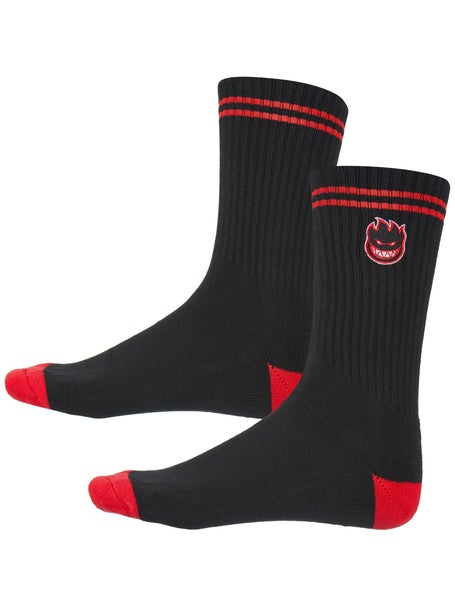 Spitfire Bighead Fill Emb Crew Socks\Black/Red