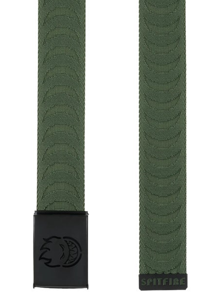 Spitfire Bighead Cut Out Jacquard Web Belt\Olive/Black